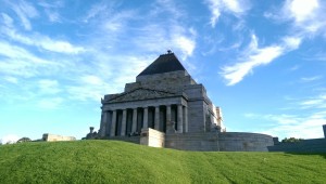 The Shrine of Remembrance - eines der größten Kriegsdenkmäler in Australien, welches ich von meinem Zimmer aus sehen kann.
